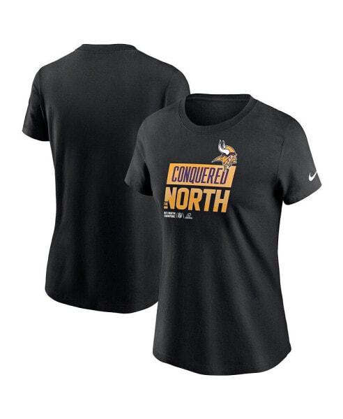 Women's Black Minnesota Vikings 2022 NFC North Division Champions Locker Room Trophy Collection T-shirt
