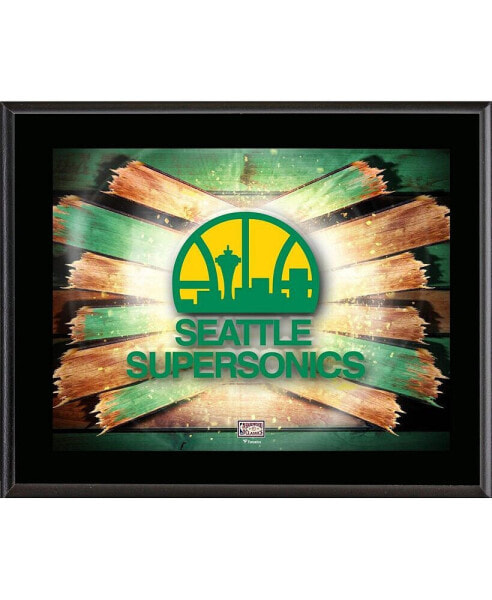 Seattle Supersonics 10.5" x 13" Sublimated Horizontal Hardwood Classics 1975-1995 Team Logo Plaque