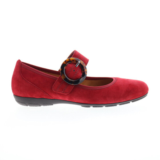 Gabor 54-168-15 Womens Red Leather Hook & Loop Mary Jane Flats Shoes