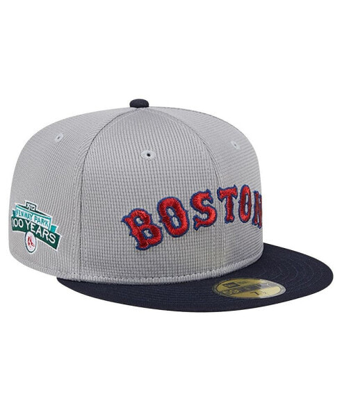 Men's Gray Boston Red Sox Pivot Mesh 59FIFTY Fitted Hat