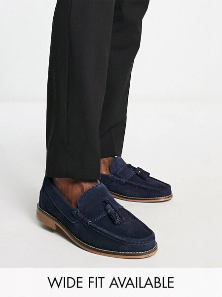 ASOS DESIGN tassel loafers in tan leather with natural sole