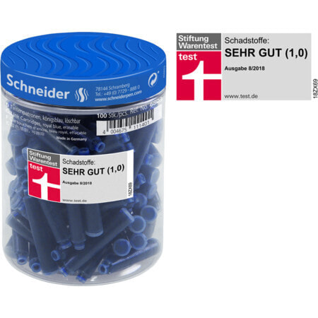 Schneider Schreibgeräte Ink cartridges - Blue - Jar - 100 pc(s)