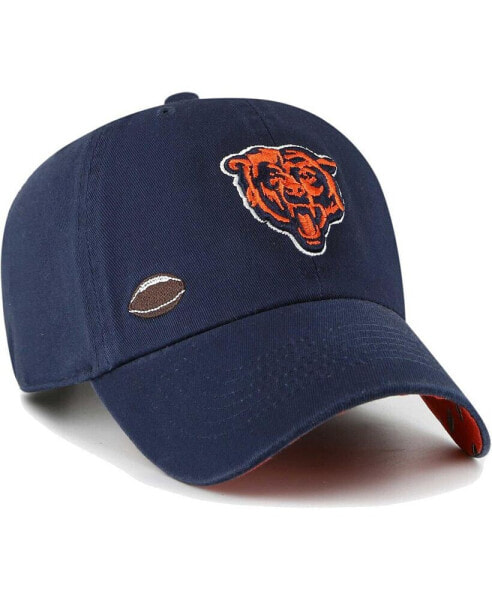 Women's Navy Chicago Bears Confetti Icon Clean Up Adjustable Hat