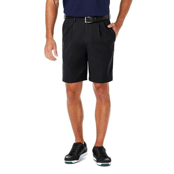 Haggar Men's Cool 18 Pro Regular Fit Stretch Shorts Khaki 36