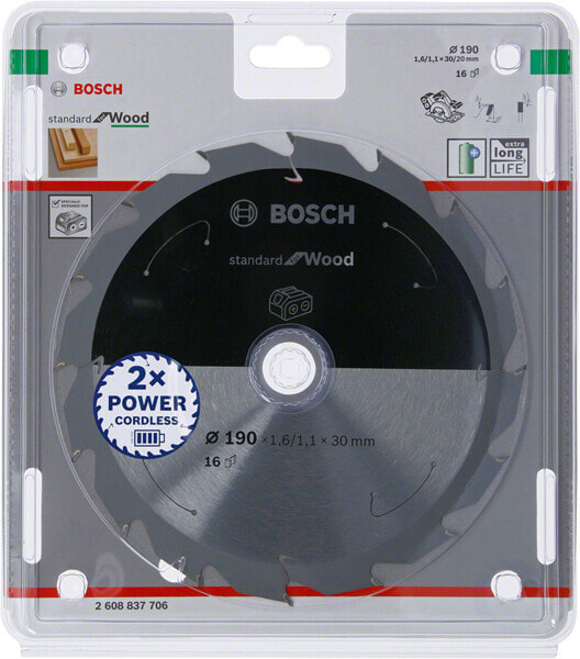 Пила аккумуляторная Bosch Standard Wood 190x30x16z