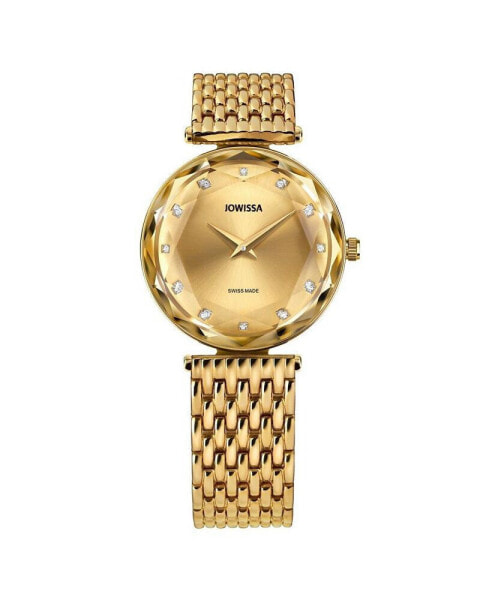 Facet Brilliant Swiss Gold Plated Ladies 30mm Watch