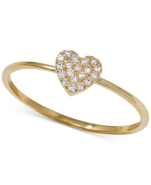 Diamond Heart Cluster Stack Ring (1/10 ct. t.w.) in 14k Gold