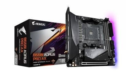 Материнская плата Gigabyte B550I AORUS PRO AX - AMD Ryzen 3 3rd Gen - 3rd Generation AMD Ryzen 5 - 3rd Generation AMD Ryzen 7 - DDR4-SDRAM - DIMM - 2133,2400,2667,2933,3200,3333,3600,4000,4400,4600,5000 MHz