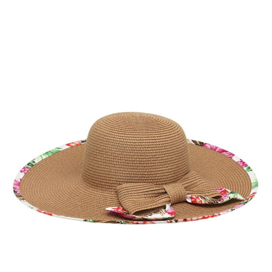 Соломенная шляпа с цветами Shico Розовая