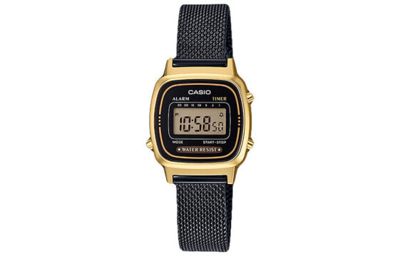 Часы кварцевые CASIO YOUTH Vintage LA670WEMB-1, стальной ремешок, черный