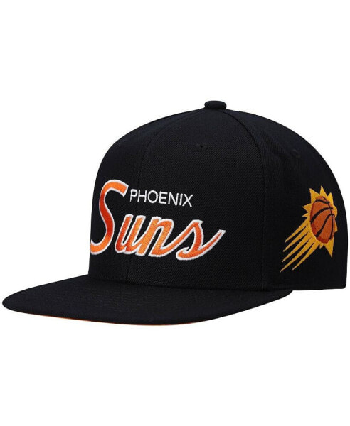 Men's Black Phoenix Suns Hardwood Classics Script 2.0 Snapback Hat