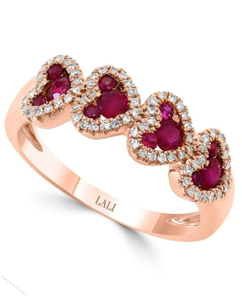Кольцо LALI Jewels Ruby Heart 14k Rose Gold