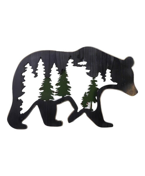 20"W Bear with Trees Wall Plaque Decoration Home Decor Perfect Gift for House Warming, Holidays and Birthdays