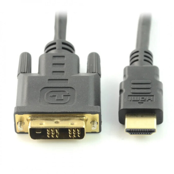 Кабель HDMI - DVI-D - 1,5 метра - Компьютерный аксессуар - OEM - Золотые разъемы - Черный - Кабель HDMI к DVI-D, 1,5 м - Компьютерная техника - Аксессуары - Разъемы и переходники - HDMI к DVI-D 1,5 метра - OEM