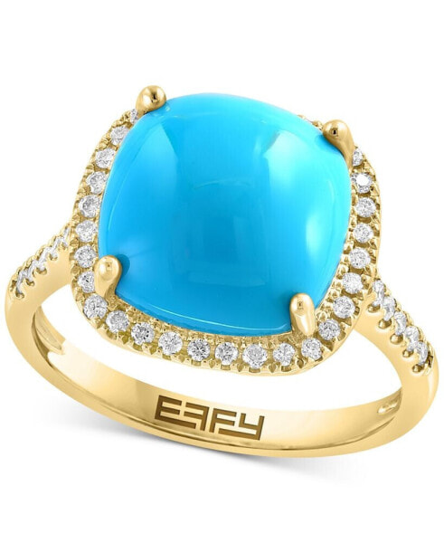 Кольцо EFFY Turquoise & Diamond Halo