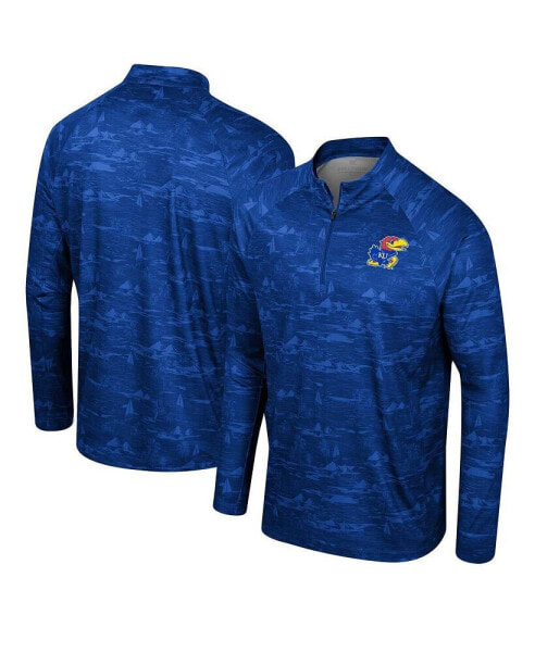 Куртка мужская Colosseum Royal Kansas Jayhawks Carson Raglan Quarter-Zip