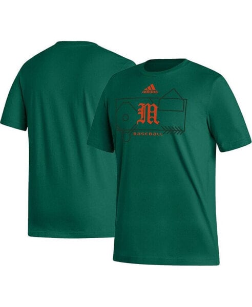 Men's Green Miami Hurricanes Locker Lines Baseball Fresh T-shirt