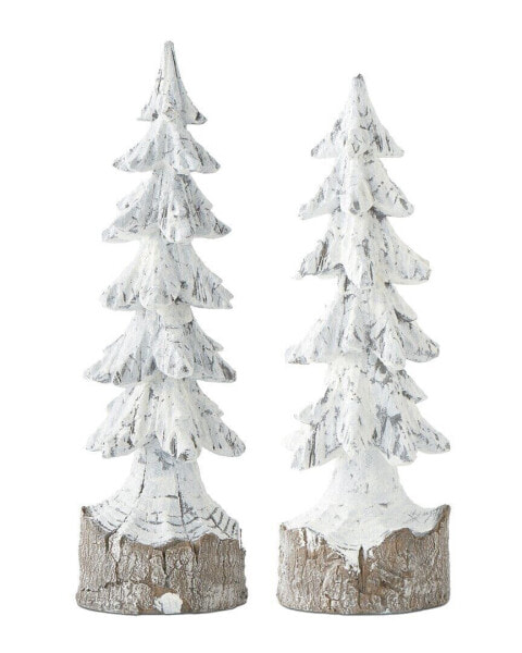 K&K Interiors Set Of 2 Resin Antique Trees