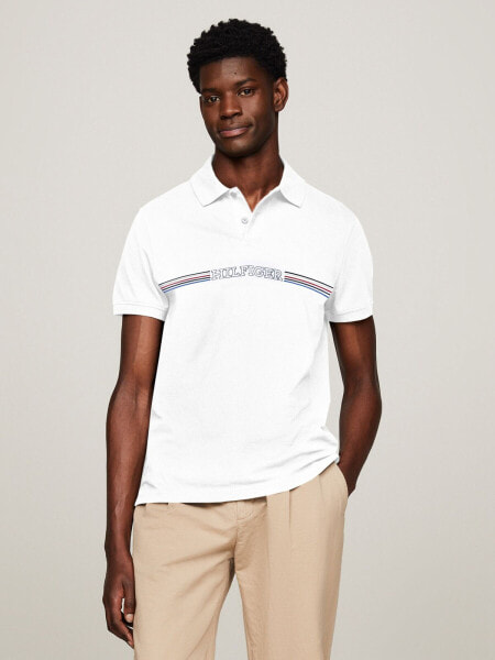 Regular Fit Monotype Chest Stripe Polo