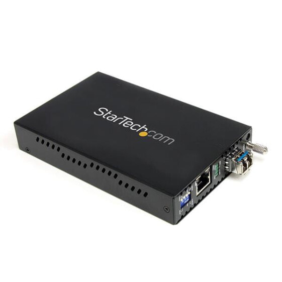 StarTech.com 1000 Mbps Gigabit Single Mode Fiber Media Converter LC 40 km - 2000 Mbit/s - 1000Base-T - 1000Base-LX - 1000Base-SX - Gigabit Ethernet - 10,100,1000 Mbit/s - Full - Half