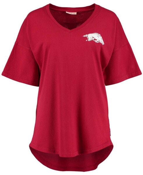 Women's Cardinal Arkansas Razorbacks Oversized T-shirt