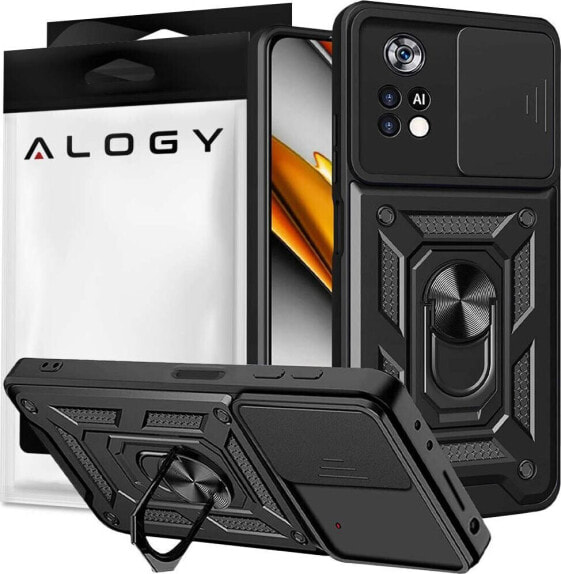 Alogy Alogy Etui na telefon Camshield Stand Ring z osłonką na aparat do Xiaomi Poco X4 Pro 5G uniwersalny