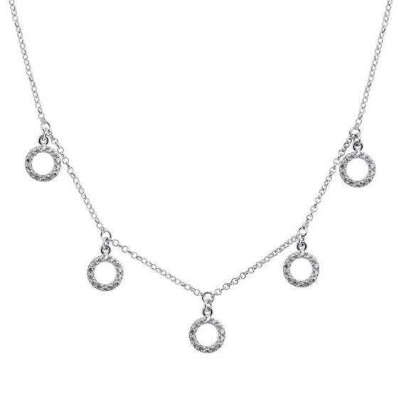 Timeless silver necklace with zircons NCL19W