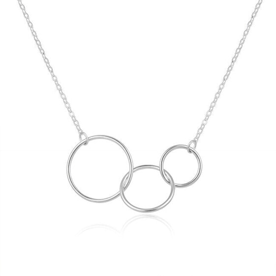 Fashion silver necklace with rings AGS989 / 47