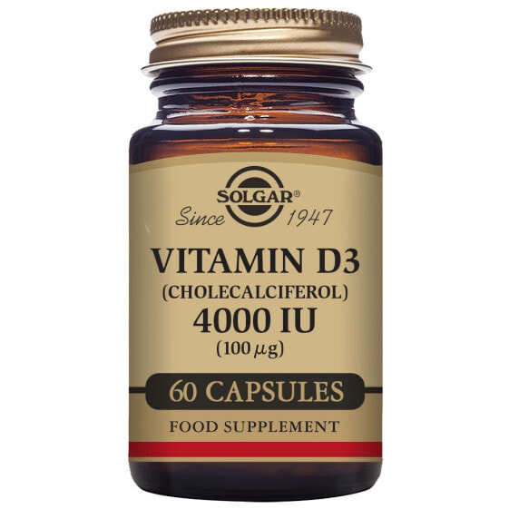 SOLGAR Vitamin D3 4000 IU 100 mcg 60 Units