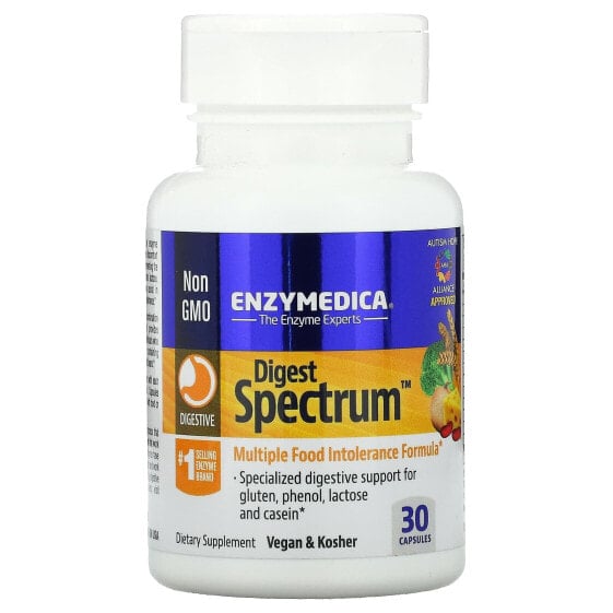 Enzymedica, Digest Spectrum, комплексное средство для пищевой непереносимости, 30 капсул