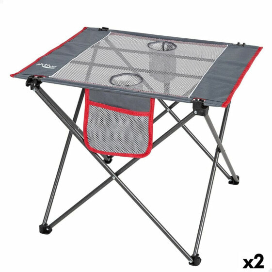 Складной стол для кемпинга Aktive серый 62 x 50 x 50 см (2 шт)