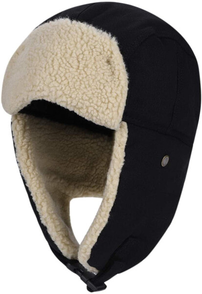 Men's Winter Hat Faux Fur Lining Felt Hat Trapper Hat with Ear Flaps Foldable Peaked Cap Windproof Fur Hat Plain Men's Winter Warm Peaked Cap for Outdoor Leisure, Kopfumfang: 56-58cm