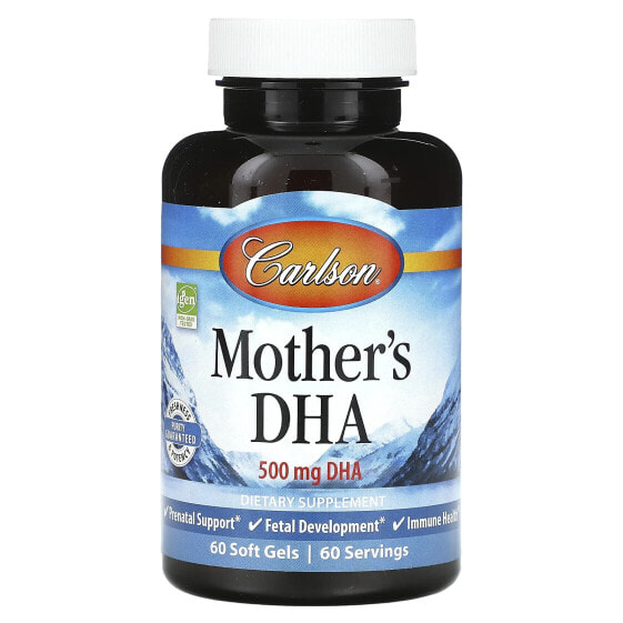 БАД для здоровья рыбий жир Carlson Mother's DHA, 500 мг, 120 мягких гелей.