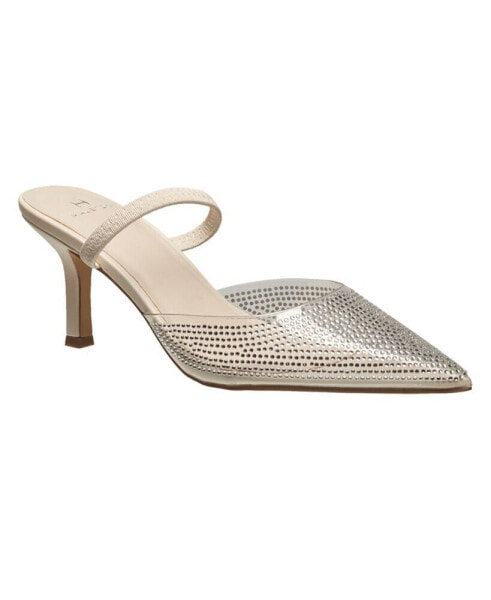 H Halston Women's Yasmine Embellished Evening Mules