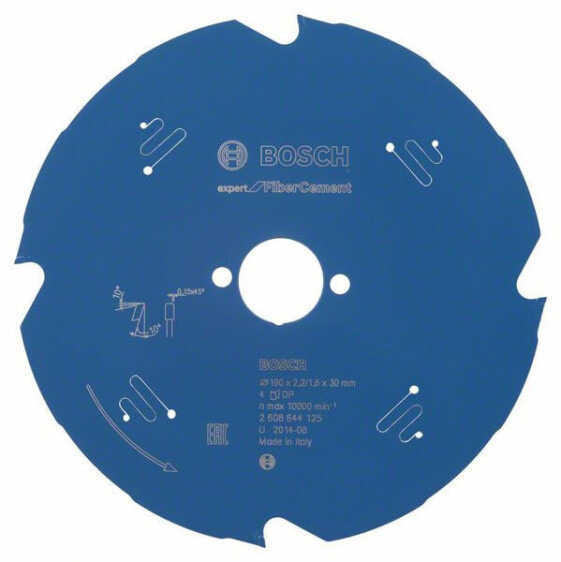 Bosch 2 608 644 125 - Cement fiber panel - 19 cm - 3 cm - 1.6 mm - 10000 RPM - 2.2 mm