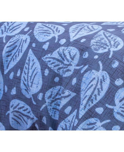 Batik Leaf- Recycled Plastic/Sustainable Cotton Twin Size Duvet Cover Set