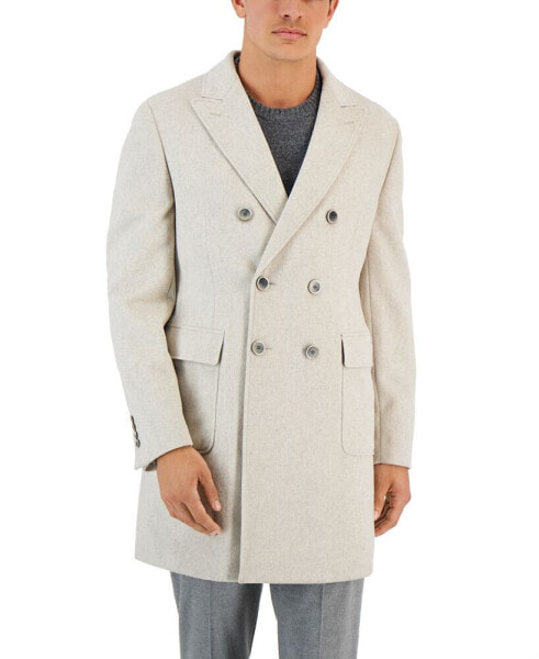 Men's Wool Slim-Fit Double-Breasted Overcoat