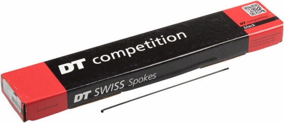 Спицы велосипедные DT Swiss Competition: 2.0/1.8/2.0mm, 287мм, J-bend, черные, коробка 100 шт.