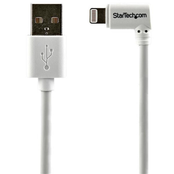 StarTech.com 2 m (6 ft.) USB to Lightning Cable - Right Angle iPhone / iPad / iPod Charger Cable - 90 Degree Lightning to USB Cable - Apple MFi Certified - White - 2 m - Lightning - USB A - Male - Male - White