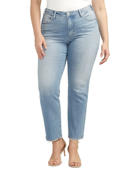 Джинсы прямого кроя Silver Jeans Co. plus Size Isbister High-Rise