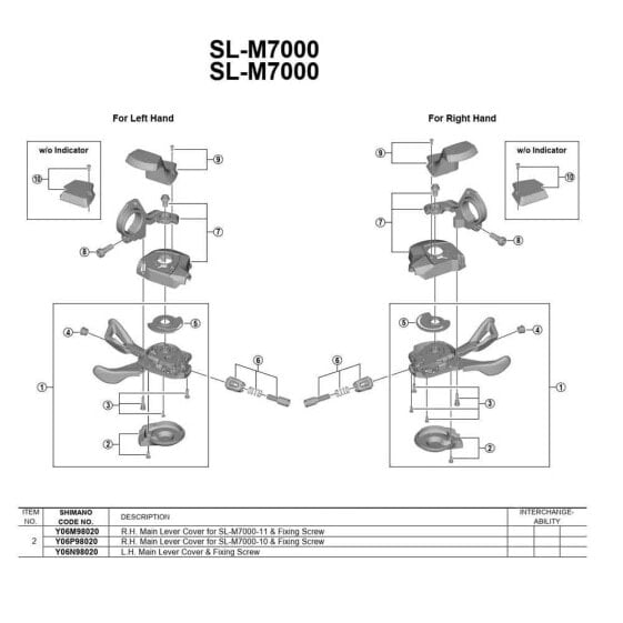SHIMANO SLX SL-M7000 Shift Left