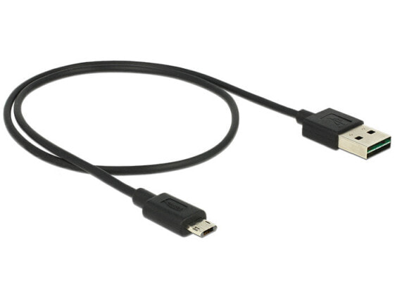 Delock 83845 - 0.5 m - USB A - Micro-USB B - USB 2.0 - Black