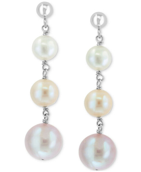 EFFY® Multicolor Freshwater Pearl (6 - 81/2mm) Graduated Drop Earrings in Sterling Silver (Also available in Freshwater Pearl)