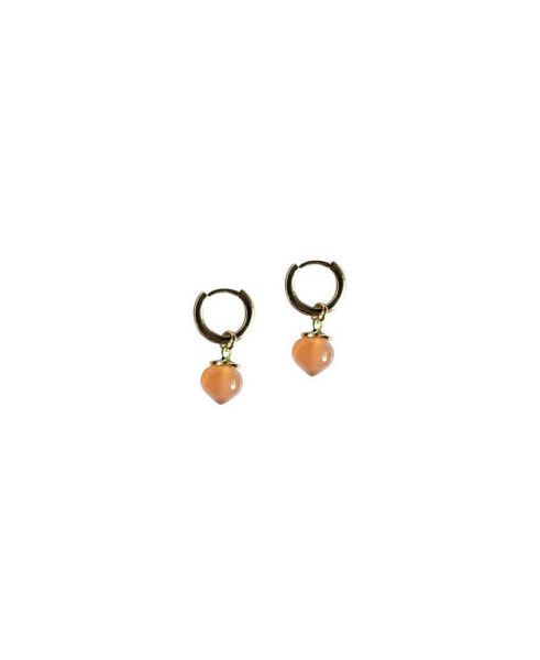 Harvest — Peach Jade stone charm earrings