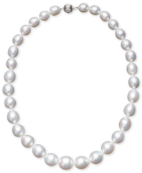 Macy's pearl Necklace, 18" 14k White Gold White Cultured South Sea Graduated Pearl Strand (10-13mm)