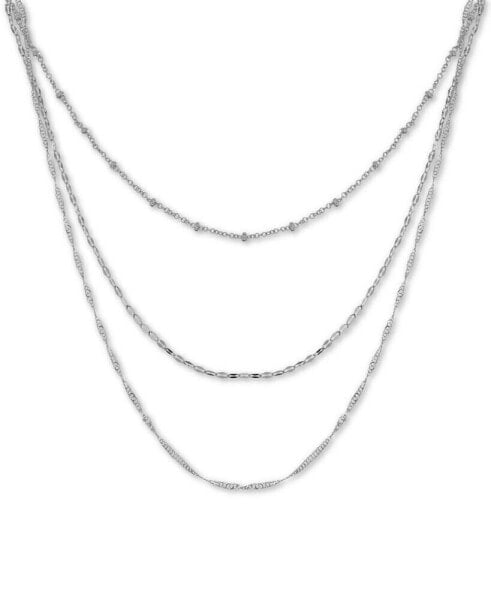 Silver Plated Multi-Chain 18" Layered Statement Necklace