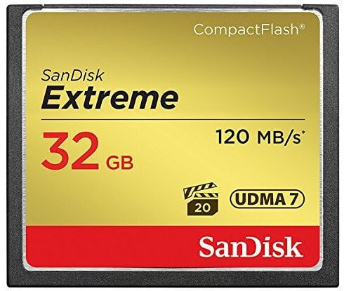 SanDisk 32GB Extreme - 32 GB - CompactFlash - 120 MB/s - 85 MB/s - Black - Gold - Red