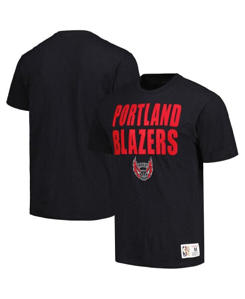 Men's Black Portland Trail Blazers Hardwood Classics Legendary Slub T-Shirt