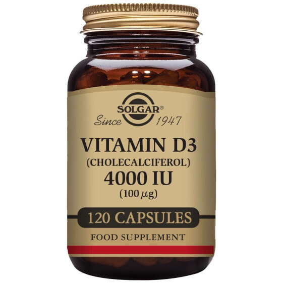 SOLGAR Vitamin D3 4000 IU 100 mcg 120 Units