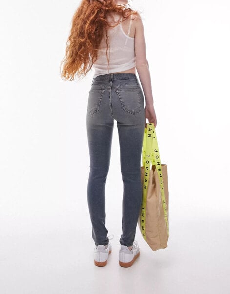 Topshop high rise Jamie jeans in grime blue